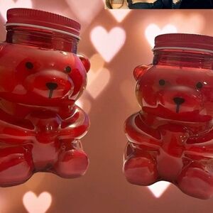 Valentine glass bear candles